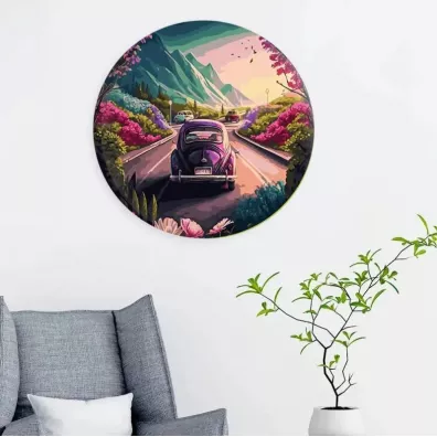 Twoje Hobby Malowanie po numerach okrągłe - Volkswagen 40cm Twoje Hobby Malowanie po numerach okrągłe - Volkswagen 40cm