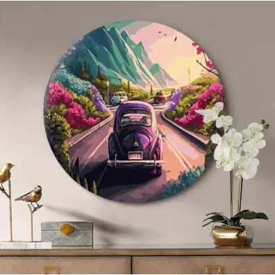 Twoje Hobby Malowanie po numerach okrągłe - Volkswagen 40cm Twoje Hobby Malowanie po numerach okrągłe - Volkswagen 40cm