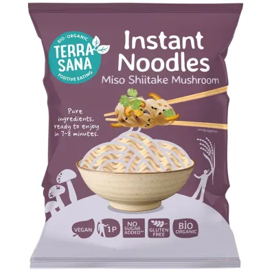 Terrasana Zupa b�yskawiczna z makaronem, miso i grzybami shiitake bezglutenowa 90 g Bio