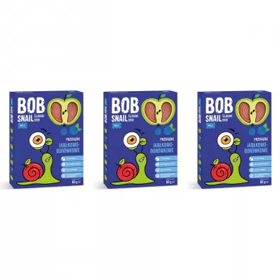 Bob Snail Przekska jabkowo-borwkowa Zestaw 3 x 60 g