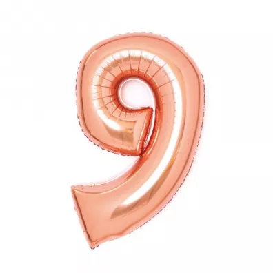 Amscan Balon foliowy cyfra 9 r�owe z�oto 47x66cm