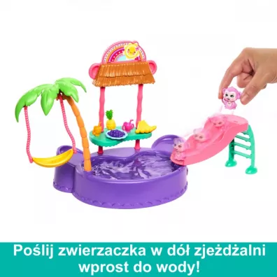 Enchantimals.Tropikalny basen + Lalka ma�pka HTW73 Mattel
