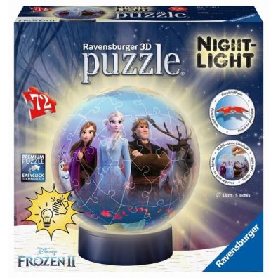 Puzzle kuliste 3D 72 el. lampka Frozen 2 Ravensburger