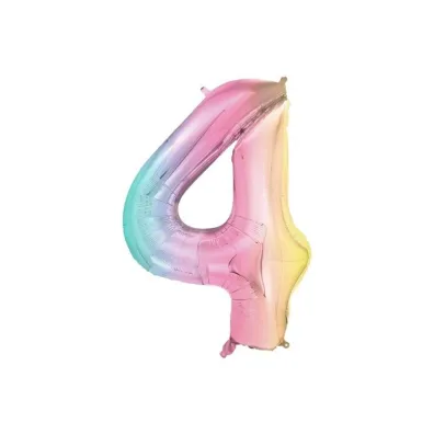 PartyDeco Balon foliowy 4 pastelowy t�czowy 86cm