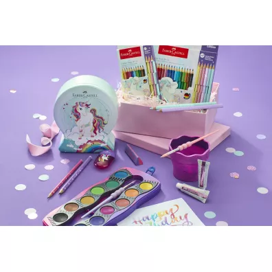 Faber-Castell Kredki jumbo grip edycja jednoroec8 kol. standardowych + 2  kol. pastelowe + naklejki