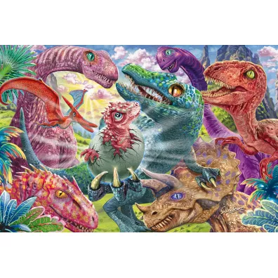 Puzzle 100 el. PQ Du�e przygody ma�ych dinozaur�w Schmidt