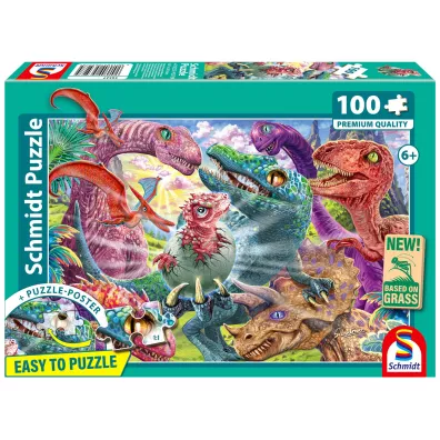 Puzzle 100 el. PQ Du�e przygody ma�ych dinozaur�w Schmidt