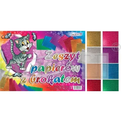 Aliga Zeszyt papier�w kolorowych A4 brokat