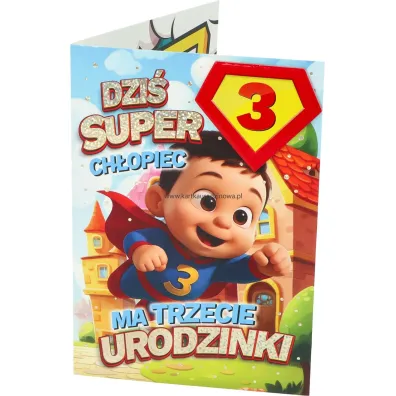 Yeku Karnet Urodziny 3 ch�opiec - Superbohater