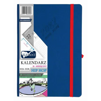 Kalendarz 2026/2028 18 m-cy. Hip hop B5 tygodniowy granatowy