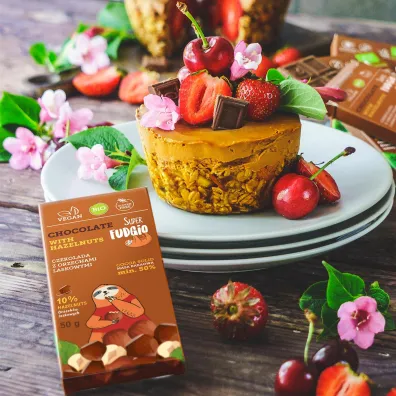 Super Fudgio Czekolada z orzechami laskowymi 50 g Bio
