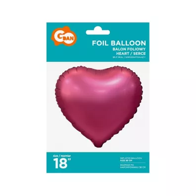 Godan Balon foliowy Serce rowe matowe 45cm