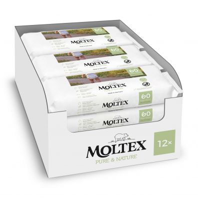 Moltex Ekologiczne chusteczki nawilżane Zestaw 12 x 60 szt.