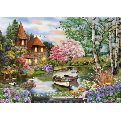 Puzzle 1000 el. Dom nad jeziorem Schmidt