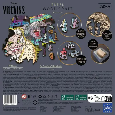 Puzzle drewniane 1000 el. Zlot z�oczy�c�w Disney Villains 20167 Trefl