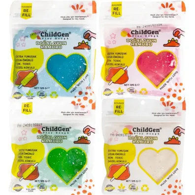 ChildGen Naturalna ciastolina brokat eko-pack 4 kolory