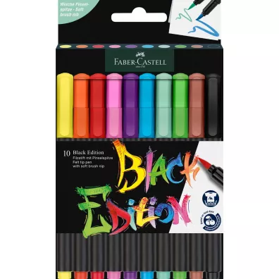 Faber-Castell Pisaki p�dzelkowe Black Edition 10 szt.