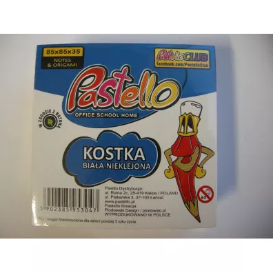 Pastello Kostka bia�a nieklejona 85x85x35 mm