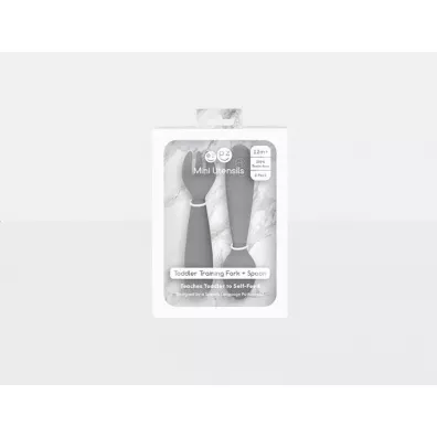 Ezpz Komplet silikonowych sztucw Mini Utensils szary