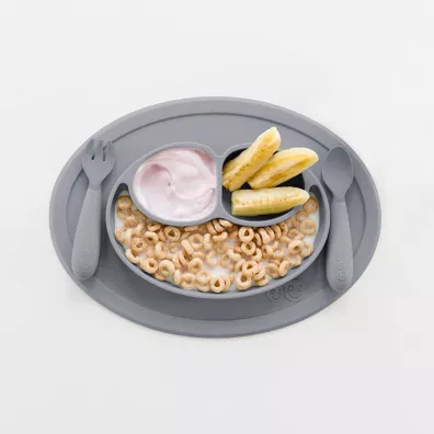 Ezpz Komplet silikonowych sztucw Mini Utensils szary