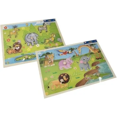 Puzzle Ukladanka drewniana 30x23cm Zwierz�ta mix Merkpol