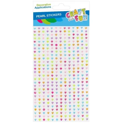 Ozdoba dekoracyjna samoprzylepna Per�owa mix kolor 4mm op.28szt.  CRAFT WITH FUN 545874