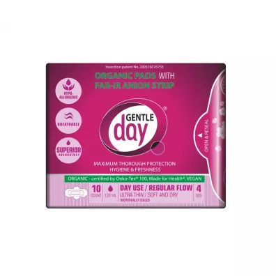 Gentle Day Pads With Far-IR Anion Strip podpaski higieniczne na dzie� z paskiem anionowym eco 10 szt.