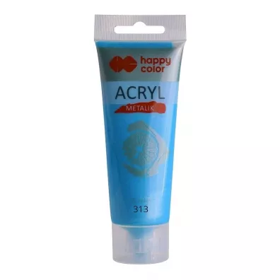 Happy Color Farba akrylowa per�owy metalik niebieski 75ml
