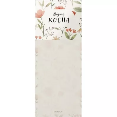 Szaron Notes z magnesem - B�g ci� kocha - kwiaty
