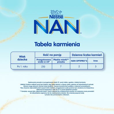Nestle Nan Optipro 3 Junior Produkt na bazie mleka dla dzieci po 1. roku Zestaw 6 x 650 g