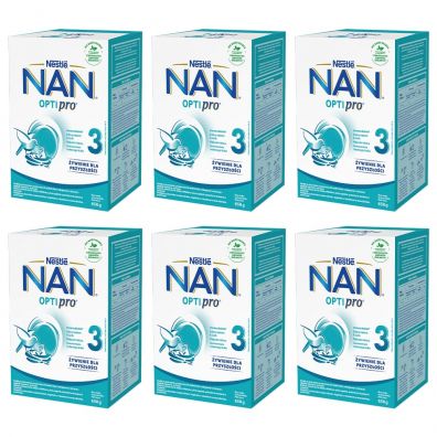 Nestle Nan Optipro 3 Junior Produkt na bazie mleka dla dzieci po 1. roku Zestaw 6 x 650 g