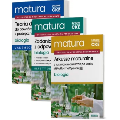 Pakiet Matura 2026. Biologia. Zakres rozszerzony: Teoria do matury. Vademecum, Zadania maturalne z odpowiedziami. Repetytorium, Arkusze maturalne z rozwi�zaniami krok po kroku