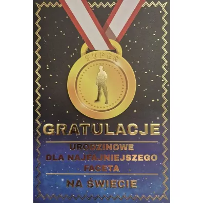 Yeku Karnet Urodziny medal m�skie