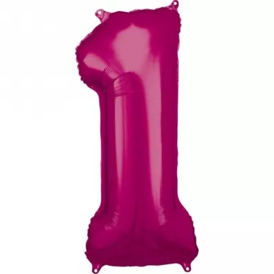 Amscan Balon foliowy cyfra 1 r�owa 38x86cm