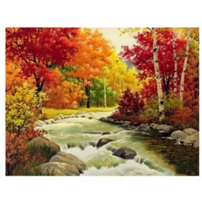 Norimpex Diamentowa mozaika Las nad potokiem 30x40cm 1006295