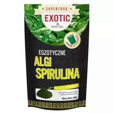 Zdrowe Pola Spirulina mielona, suszona 100% 200 g