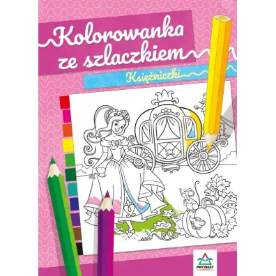 Kolorowanka ze szlaczkiem. Ksi�niczki