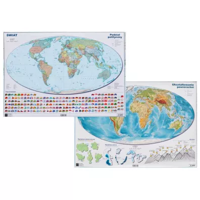Mapa �wiata A2 Dwustronna laminowana