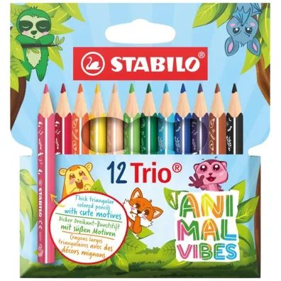 Stabilo Kredka drewniana Trio gruba Animal vibes 12 szt