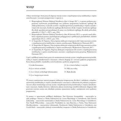 Arkusze monitoringu i karty pracy do diagnozy rozwoju ucznia z niepe�nosprawno�ci� intelektualn� w stopniu umiarkowanym i znacznym. Cz�� 4