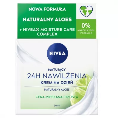 Nivea 24H Nawilenia matujcy krem do twarzy Naturalny Aloes 50 ml