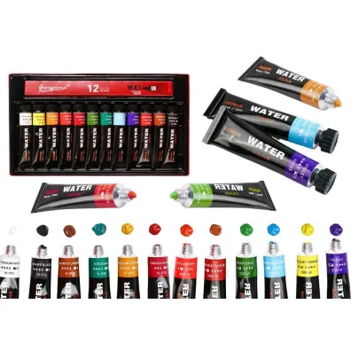 LeanToys Zestaw farb akrylowych w tubce 12 kolor�w