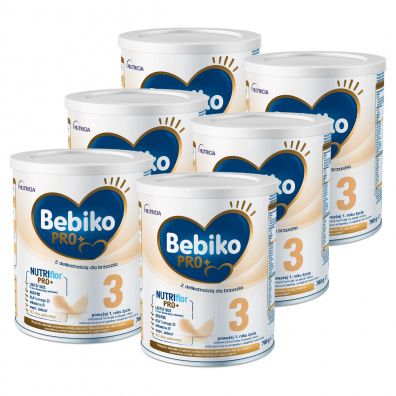 Bebiko Pro+ 3 Odżywcza formuła na bazie mleka dla dzieci powyżej 1. roku życia Zestaw 6 x 700 g