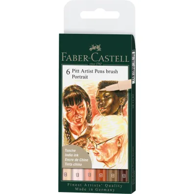 Faber-Castell Pisaki Pitt Artist Pen B Portrait 6 szt.