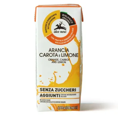 Alce Nero Nap�j pomara�cza - marchew - cytryna 200 ml Bio