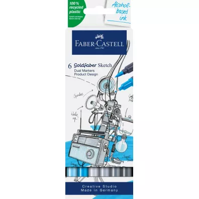 Faber-Castell Pisak dwustronny Goldfaber design 6 szt.