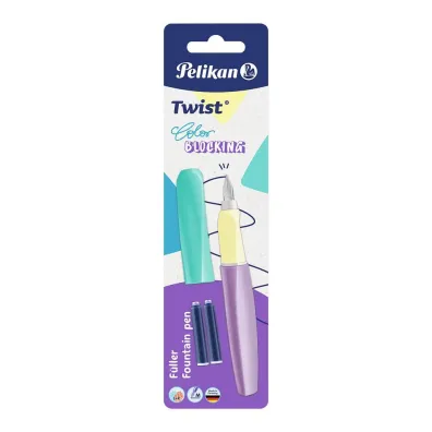 Pelikan Pi�ro wieczne Twist Color Blocking Stal. M pastelowe + naboje