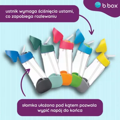 b.box Butelka na wod� tritanowa z s�omk� Emerald Forest 600 ml