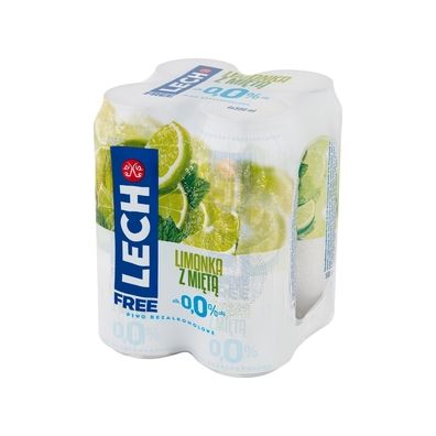 Lech Free Piwo bezalkoholowe 0% limonka mięta 4x500 ml