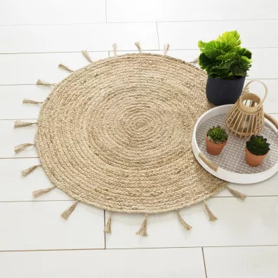 Okrgy dywan jutowy Cosy 80 cm